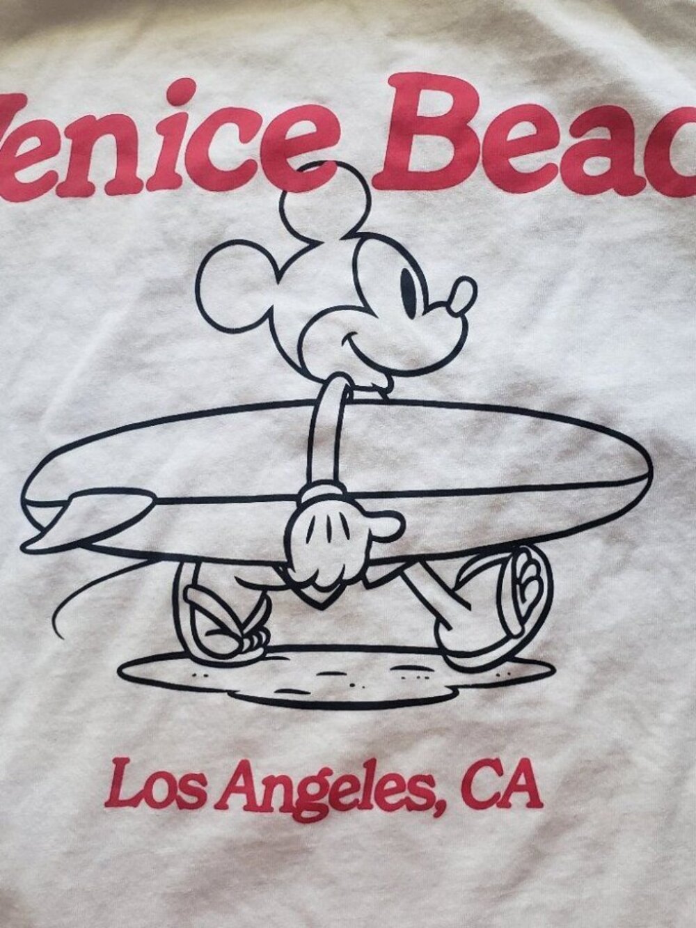 H&M Disney 'Venice Beach Los Angeles, CA' Mickey Surfing Short Sleeve T-Shirt - Picture 2 of 4